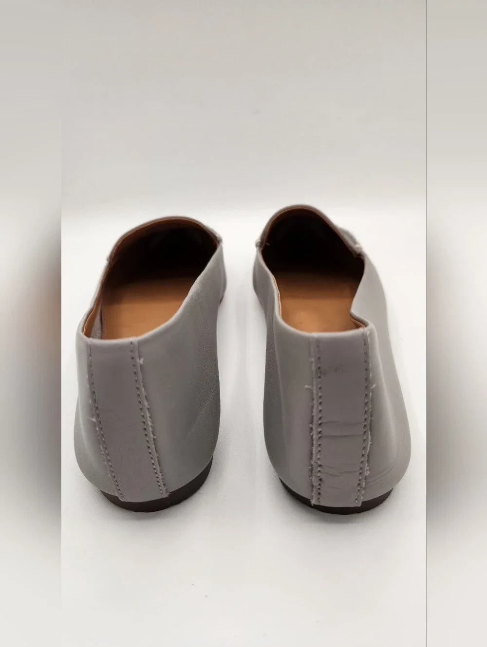 NWOT J.Crew Factory Leather Edie Loafers Pewter Gray Size 11